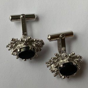 Vintage Christian Dior Signed Silver- Tone Cuff Links